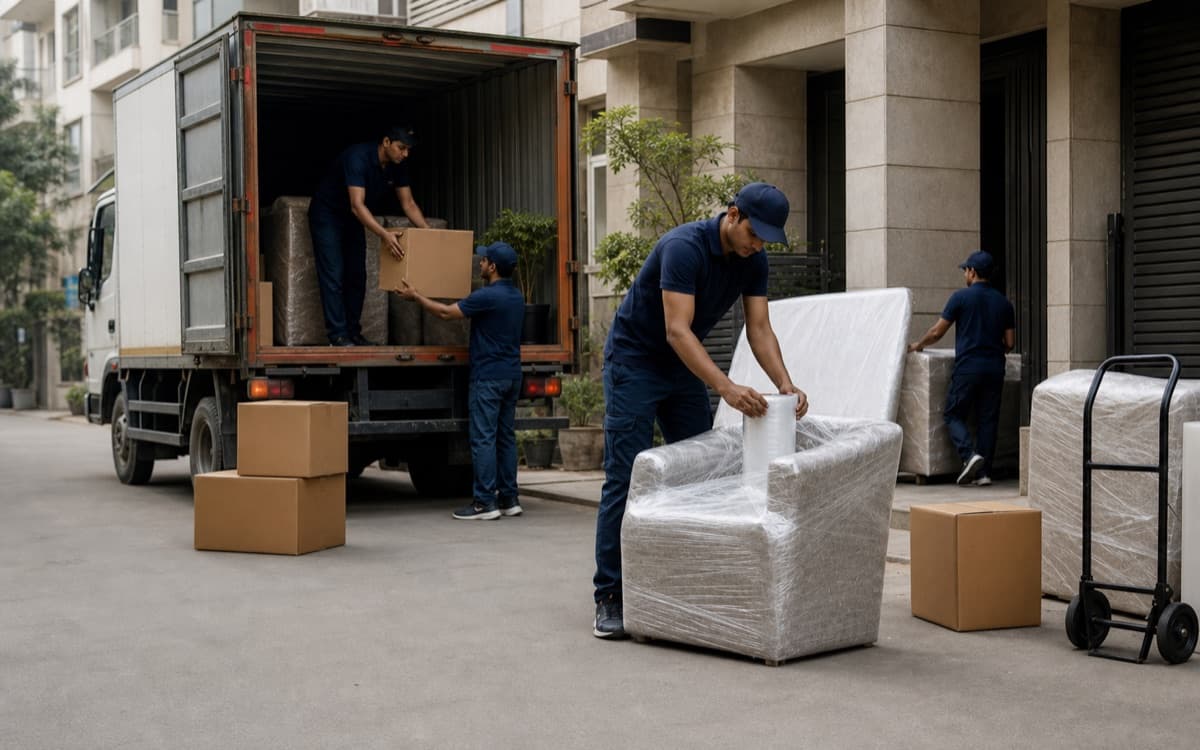 South Home Packers and Movers team loading household goods