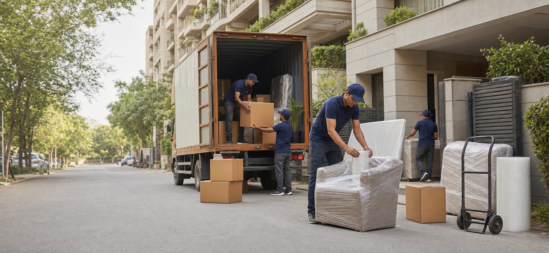 South Home movers loading packed household goods